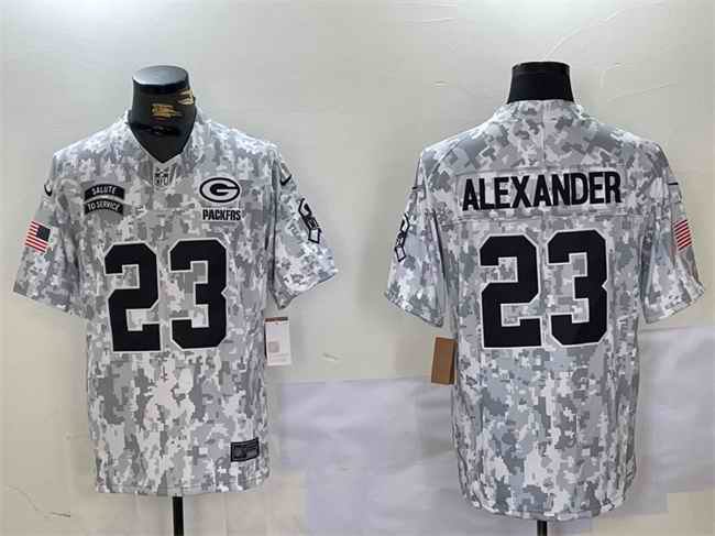 Men's Green Bay Packers #23 Jaire Alexander 2024 F.U.S.E Arctic Camo Salute to Service Limited Stitched Football Jersey